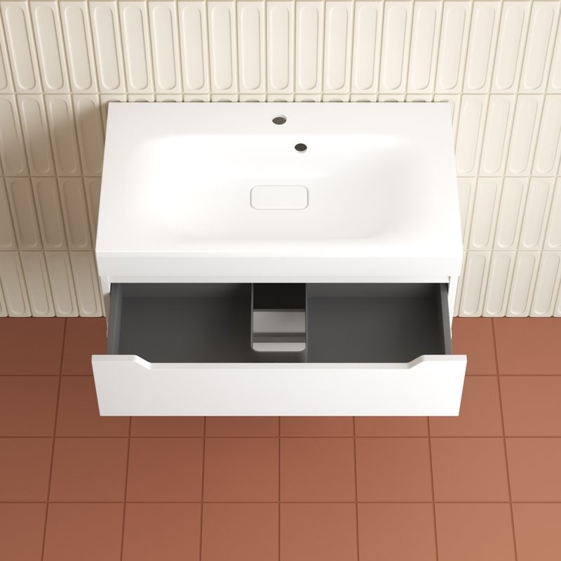 Тумба под раковину без столешницы Style Line Остин 80 подвесная, белая эмаль plus