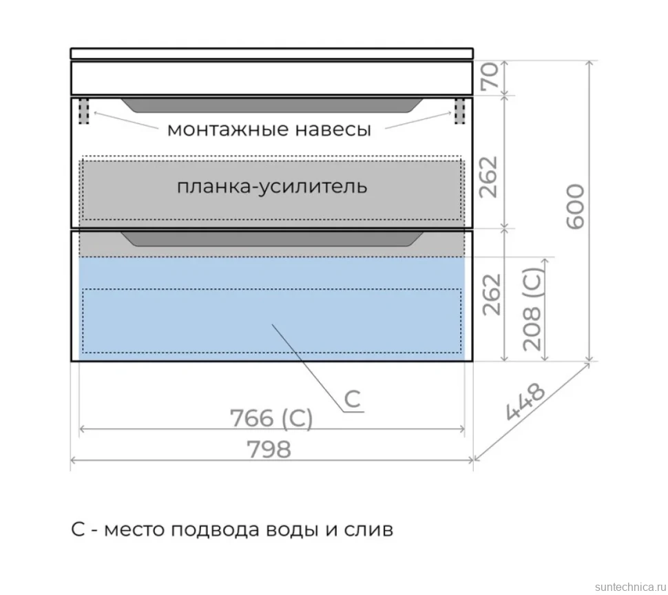 Тумба под раковину без столешницы Style Line Остин 80 подвесная, белая эмаль plus