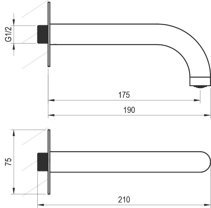 Излив Ravak Espirit ES 027.60RGB для ванны, брашированное розовое золото