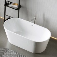 Акриловая ванна Sancos Mimi FB01 170x80 см, отдельностоящая, белая, овальная, с каркасом, со сливом-переливом