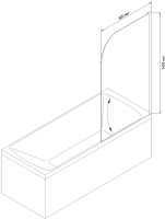 Шторка на ванну Royal Bath BV RBBV814-СН 80х140