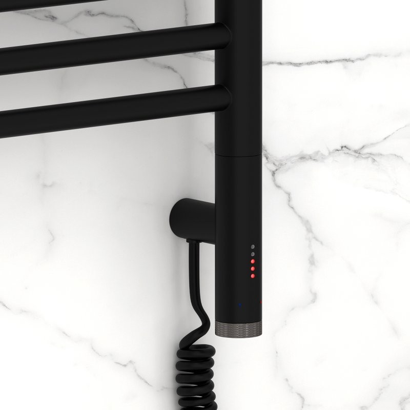 Полотенцесушитель электрический Сунержа Богема 3.1 31-6005-1050 110x55 см, подключение справа, матовый черный, лесенка