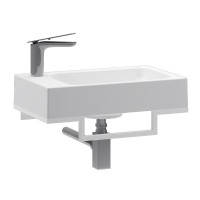 Консоль с раковиной Belux Темпо 50 R подвесная, цвет консоли белый, сифон квадратный, хром