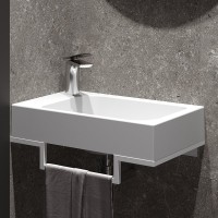 Консоль с раковиной Belux Темпо 50 R подвесная, цвет консоли белый, сифон квадратный, хром