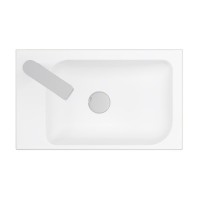 Консоль с раковиной Belux Темпо 50 R подвесная, цвет консоли белый, сифон квадратный, хром