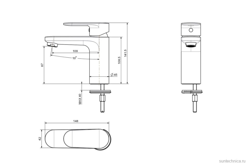 Комплект для ванной AQUATEK Ника AQ1830CR 3 в 1, хром