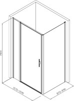 Душевой уголок Allen Brau Priority 160x90, профиль серебро браш, стекло прозрачное