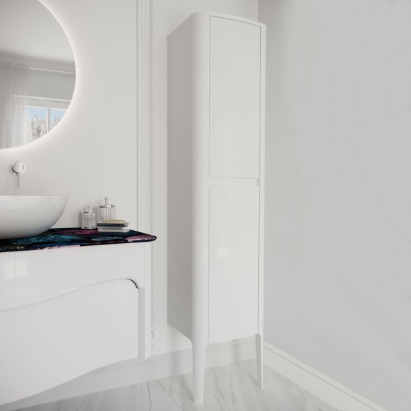 Шкаф-пенал для ванной Belux Анжело П 40 напольный, глянцевый белый