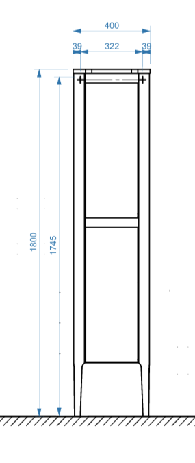 Шкаф-пенал для ванной Belux Анжело П 40 напольный, глянцевый белый