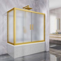 Шторка на ванну Kubele DE019 PR4-MAT-BR 170х70 см, профиль бронза