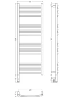 Полотенцесушитель электрический Сунержа Богема 3.1 30-6002-1240 130x45 см, подключение слева, матовый белый, лесенка