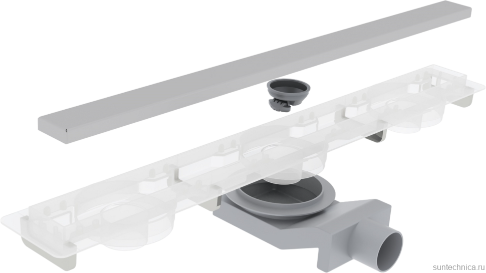 Душевой трап (лоток) Plumberia Selection PSM Modular PSM60MT 60 см, решетка матовая нержавеющая сталь, с сифоном, под плитку