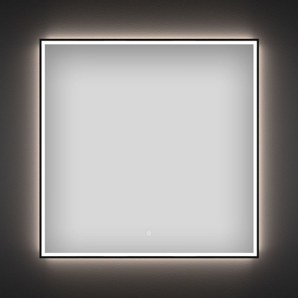 Зеркало Wellsee 7 Rays’ Spectrum 80х80 с фронтальной подсветкой, черное матовое