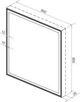 Зеркало Wellsee 7 Rays’ Spectrum 80х80 с фронтальной подсветкой, черное матовое