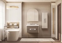 Шкаф-пенал для ванной AQUATON Ар-Деко 40 2 дверцы, кашемир