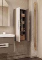 Шкаф-пенал для ванной AQUATON Ар-Деко 40 2 дверцы, кашемир