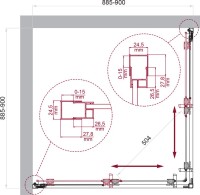 Душевой уголок BelBagno Luce A-2-90-P-Cr 90x90, профиль хром, стекло рифленое