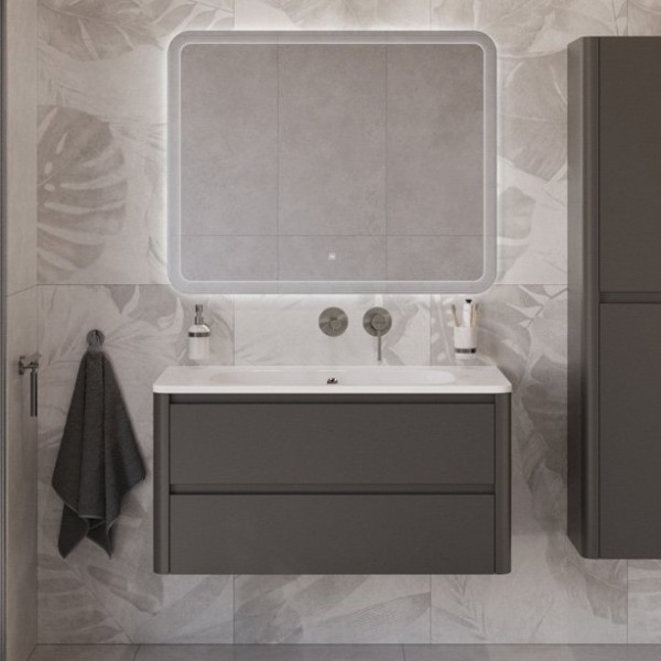 Мебель для ванной комнаты Cezares Relax 100 подвесная, 2 ящика, оружейная сталь