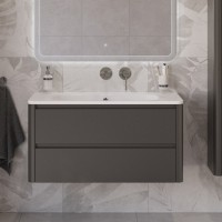 Мебель для ванной комнаты Cezares Relax 100 подвесная, 2 ящика, оружейная сталь