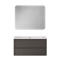 Мебель для ванной комнаты Cezares Relax 100 подвесная, 2 ящика, оружейная сталь