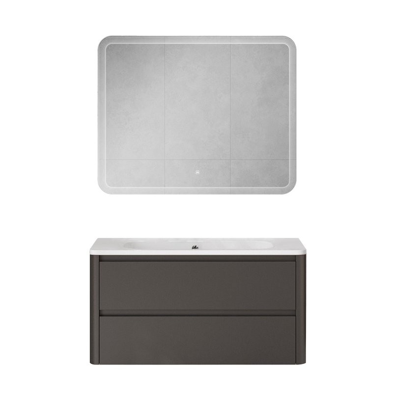 Мебель для ванной комнаты Cezares Relax 100 подвесная, 2 ящика, оружейная сталь