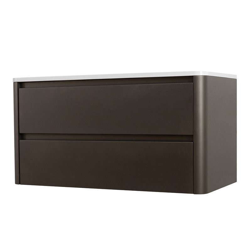 Мебель для ванной комнаты Cezares Relax 100 подвесная, 2 ящика, оружейная сталь