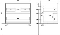 Тумба с раковиной SanStar Siva 70 подвесная, дуб веллингтон табак, раковина Миранда