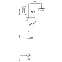 Душевая стойка AZARIO Tevis AZ-15780161 хром
