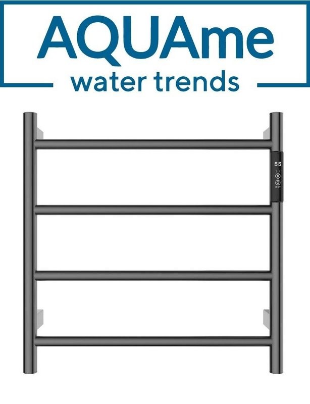 Полотенцесушитель электрический AQUAme AQM3124GM 45x45 см, шлифованный темный металл, лесенка