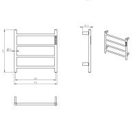 Полотенцесушитель электрический AQUAme AQM3124GM 45x45 см, шлифованный темный металл, лесенка Полотенцесушитель электрический AQUAme AQM3124GM 45x45 см, шлифованный темный металл, лесенка