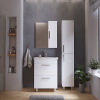 Мебель для ванной комнаты Grossman Neo 60 пленка, с ящиками, глянцевая белая