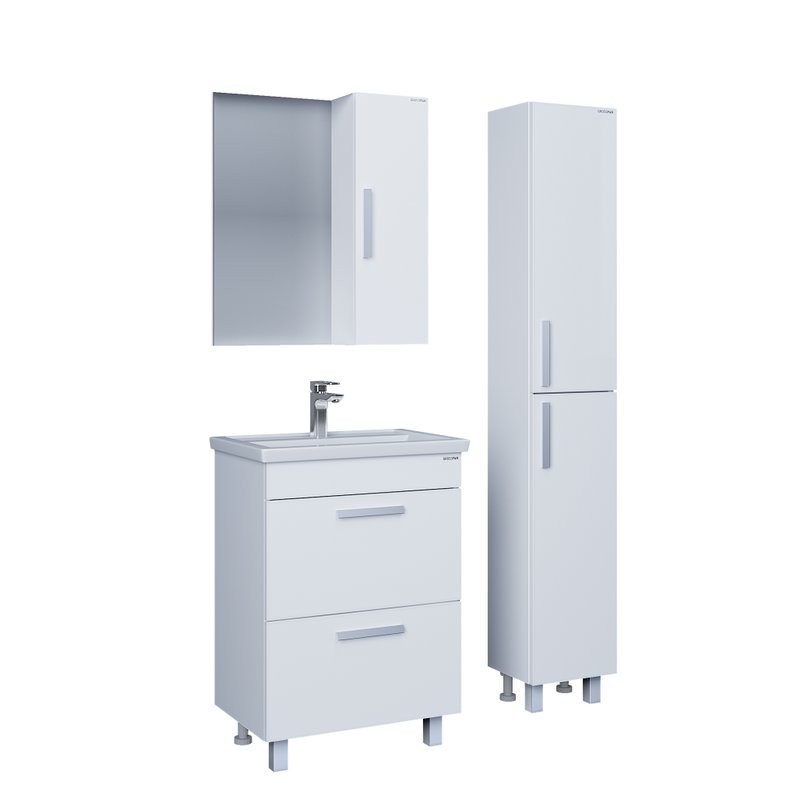 Мебель для ванной комнаты Grossman Neo 60 пленка, с ящиками, глянцевая белая