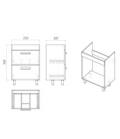 Мебель для ванной комнаты Grossman Neo 60 пленка, с ящиками, глянцевая белая