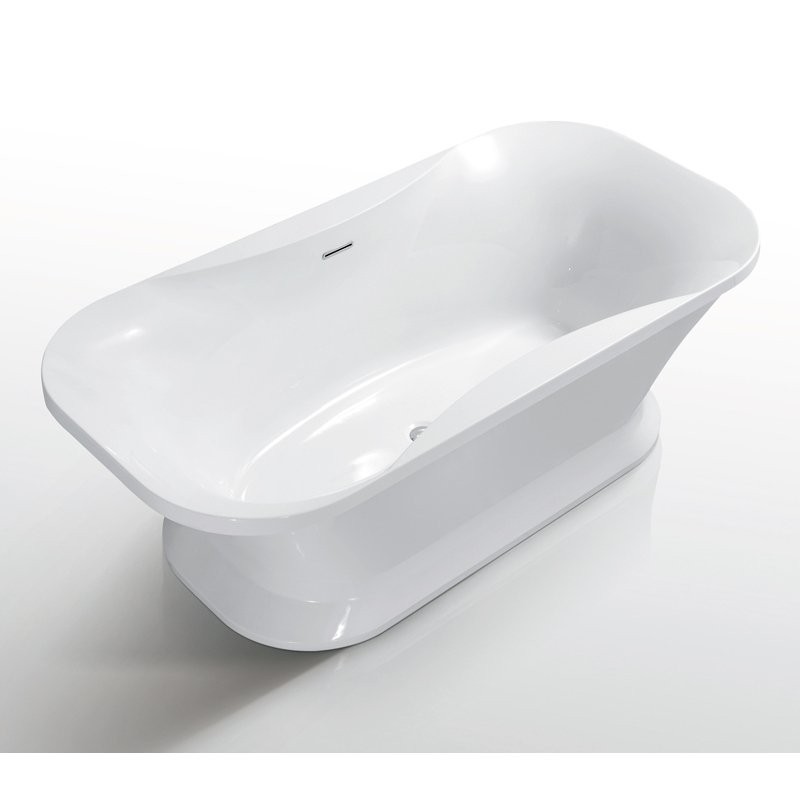 Ванна акриловая AZARIO BORDEAUX 1800x900x600, свободностоящая, в комплекте с сифоном и металлической рамой, белая (BOR18090)