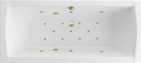 Акриловая ванна Excellent Aquaria Lux Slim Relax 180x80 см, встраиваемая, с гидромассажем, белая, с каркасом, со сливом-переливом, фурнитура бронза