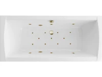 Акриловая ванна Excellent Aquaria Lux Slim Relax 180x80 см, встраиваемая, с гидромассажем, белая, с каркасом, со сливом-переливом, фурнитура бронза