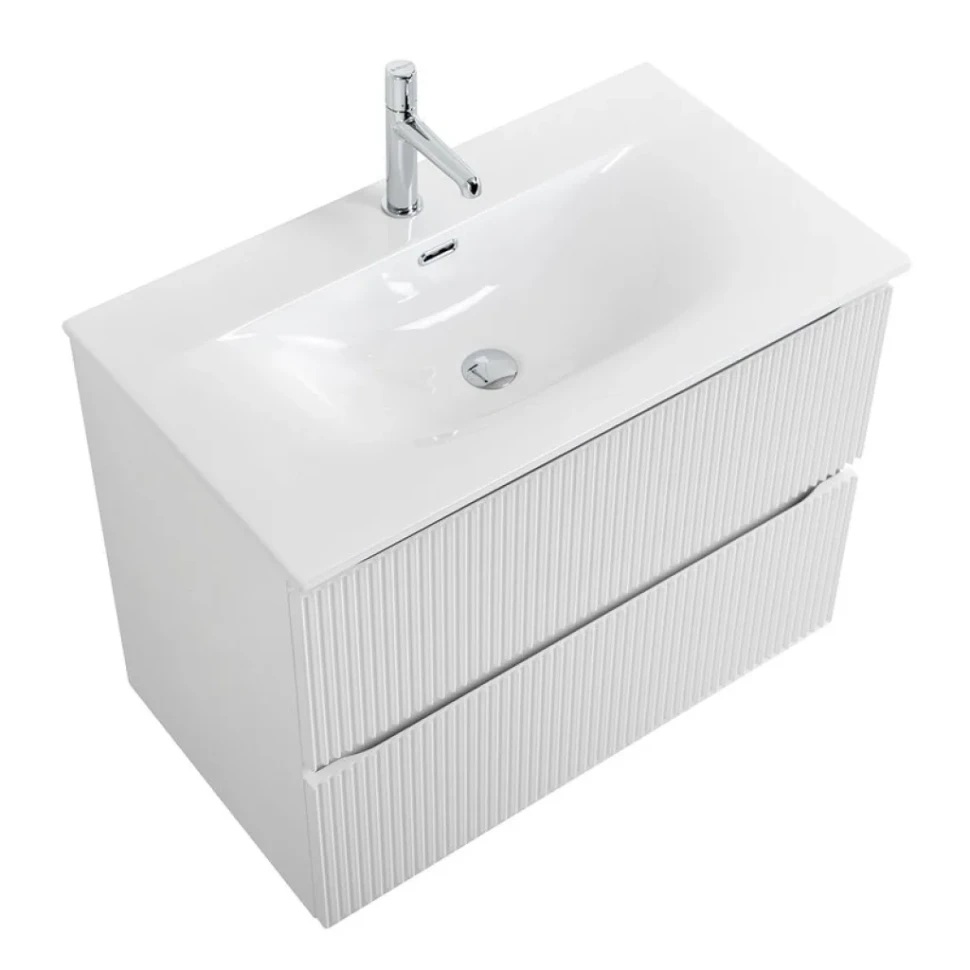 Мебель для ванной комнаты BelBagno Uno 90 подвесная, 2 ящика, bianco opaco