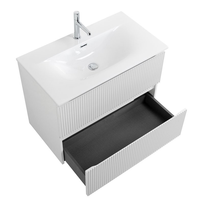 Мебель для ванной комнаты BelBagno Uno 90 подвесная, 2 ящика, bianco opaco