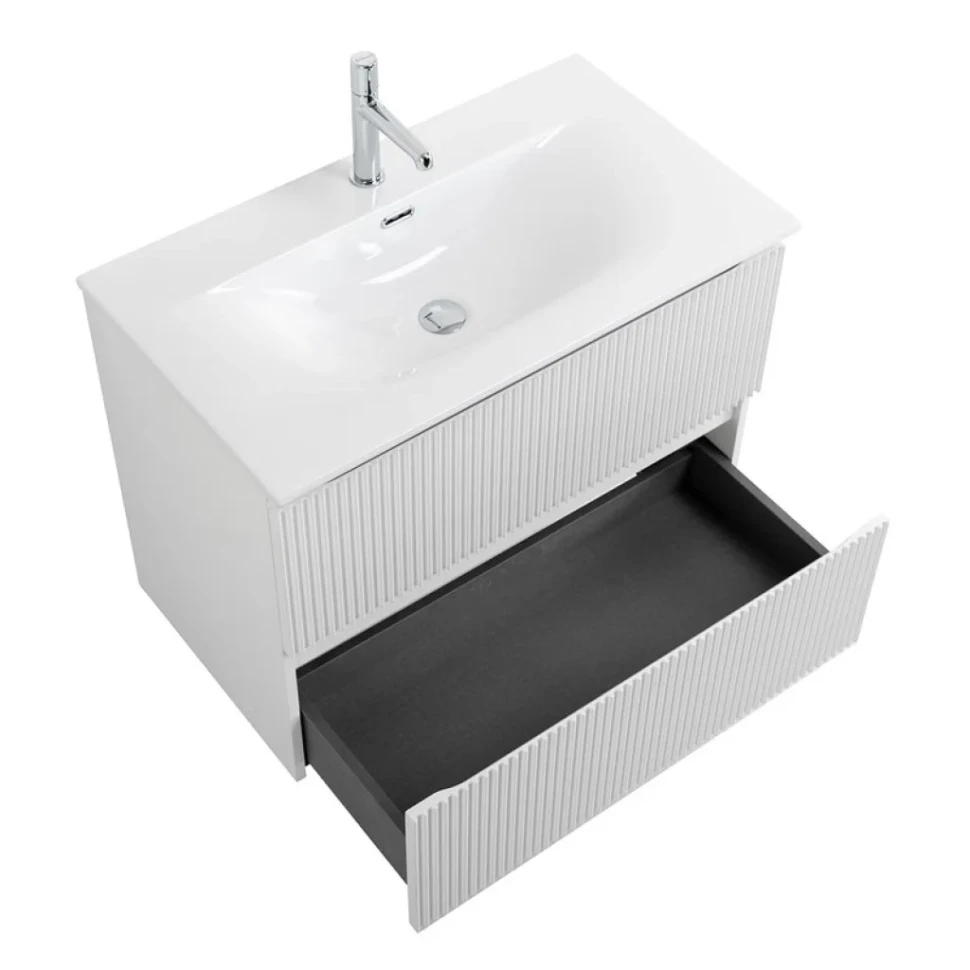 Мебель для ванной комнаты BelBagno Uno 90 подвесная, 2 ящика, bianco opaco
