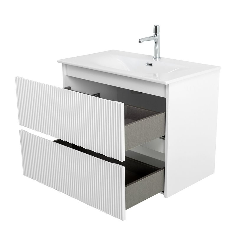 Мебель для ванной комнаты BelBagno Uno 90 подвесная, 2 ящика, bianco opaco