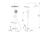 Душевая стойка Ceruttispa 11360 графит