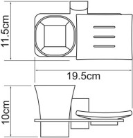Стакан Wasserkraft Leine K-5026 с мыльницей