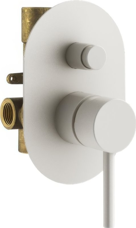 Встраиваемый смеситель для душа и ванны Plumberia Selection Ixo KIT1001BO С ВНУТРЕННЕЙ ЧАСТЬЮ, матовый белый