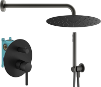 Душевой комплект Plumberia Selection Ixo KITXO18NO С ВНУТРЕННЕЙ ЧАСТЬЮ, черный матовый