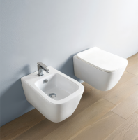 Биде подвесное ArtCeram A16 ASB004 01 00 глянцевое белое Биде подвесное ArtCeram A16 ASB004 01 00 глянцевое белое