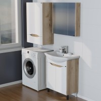 Шкаф СанТа Сатурн 60 с 1 ящиком, белый, дуб австрийский