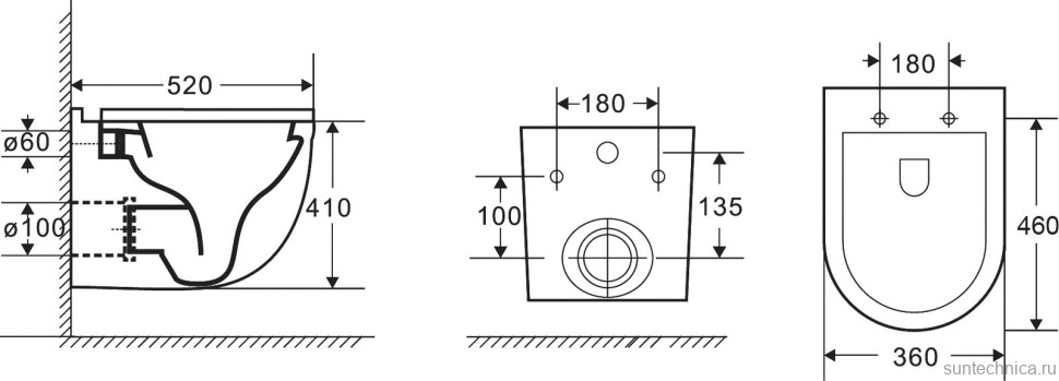 Унитаз подвесной Grossman GR-4483BMSQ с микролифтом, черный матовый