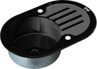 Мойка кухонная Zorg Inox Glass GL-7851-OV-BLACK-GRAFIT