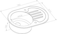 Мойка кухонная Zorg Inox Glass GL-7851-OV-BLACK-GRAFIT