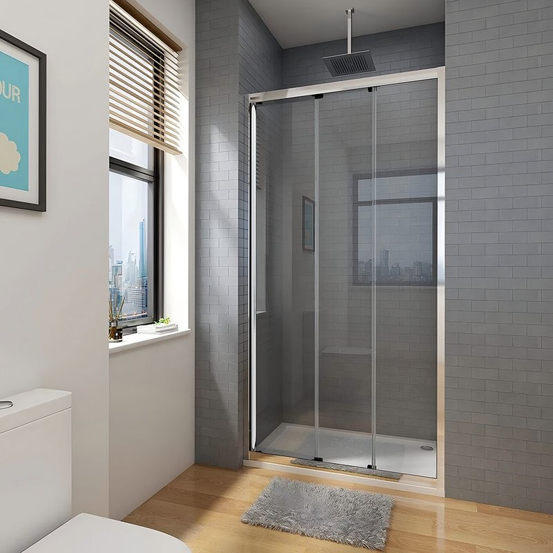 Душевая дверь в нишу Veconi Vianno VN-28 110 см, профиль хром, стекло прозрачное